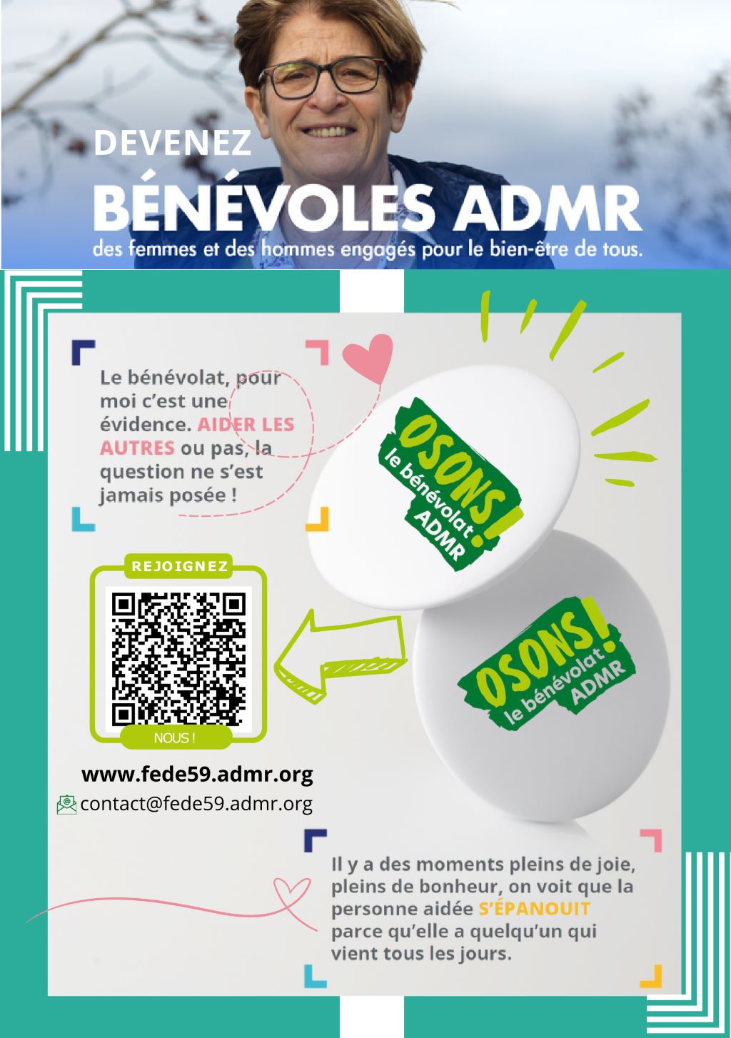 Devenez bénévoles pour l’ADMR