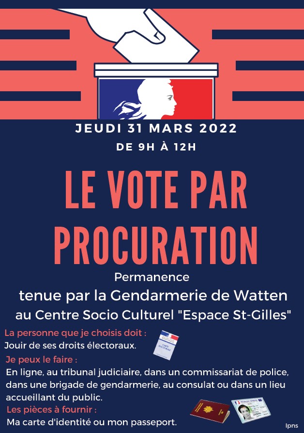 2022-03-31 permanence vote par procuration Gendarmerie CSCW Watten