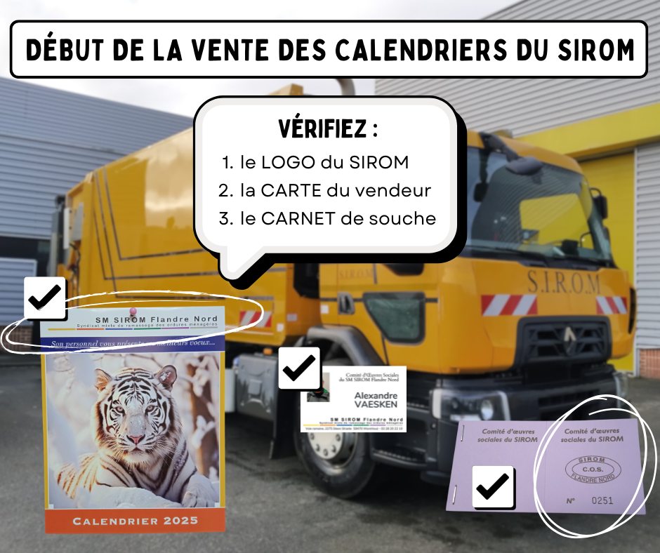 Vente de calendriers du SIROM: comment le reconnaître