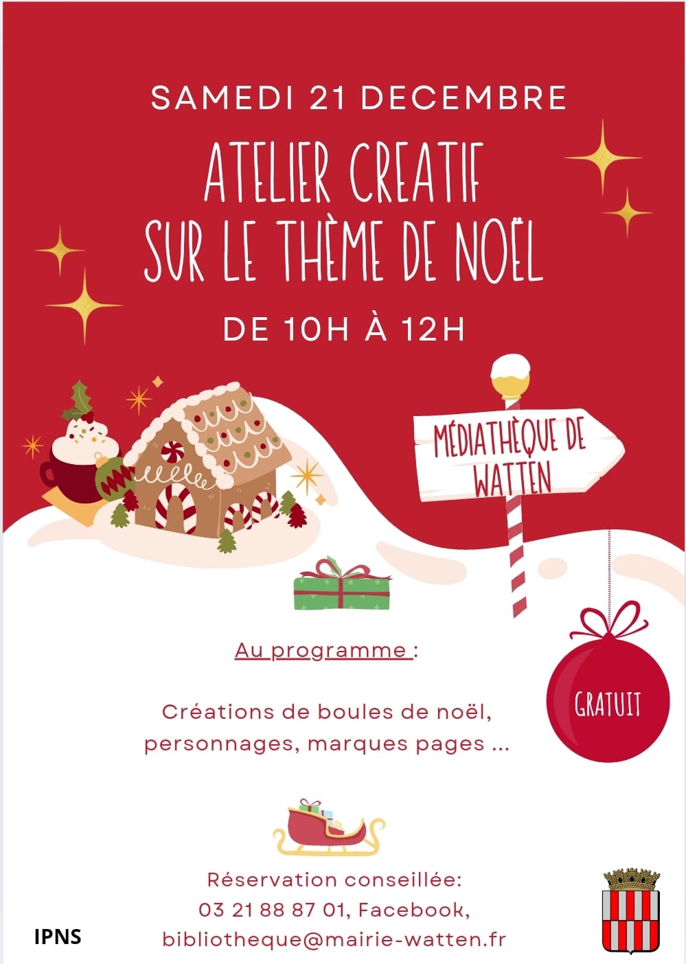 Atelier créatif sur le thème de Noël à la Médiathèque