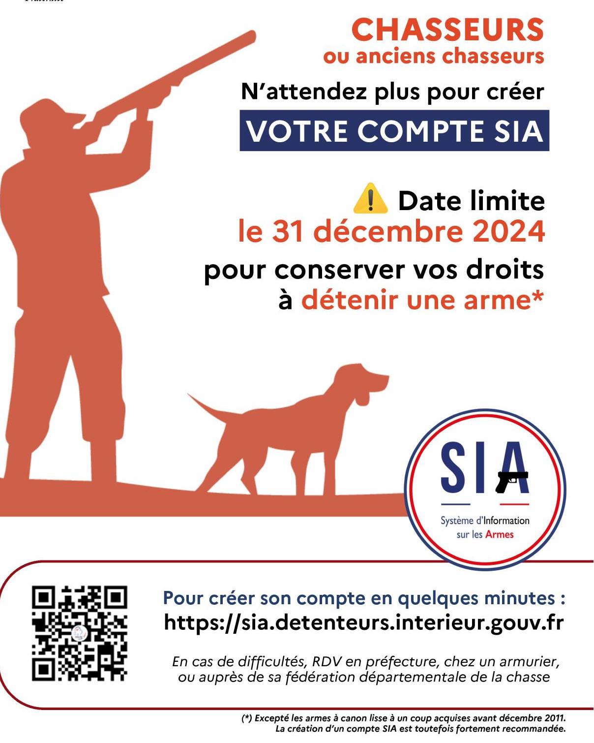 Création d’un compte SIA (système d’information sur les armes)